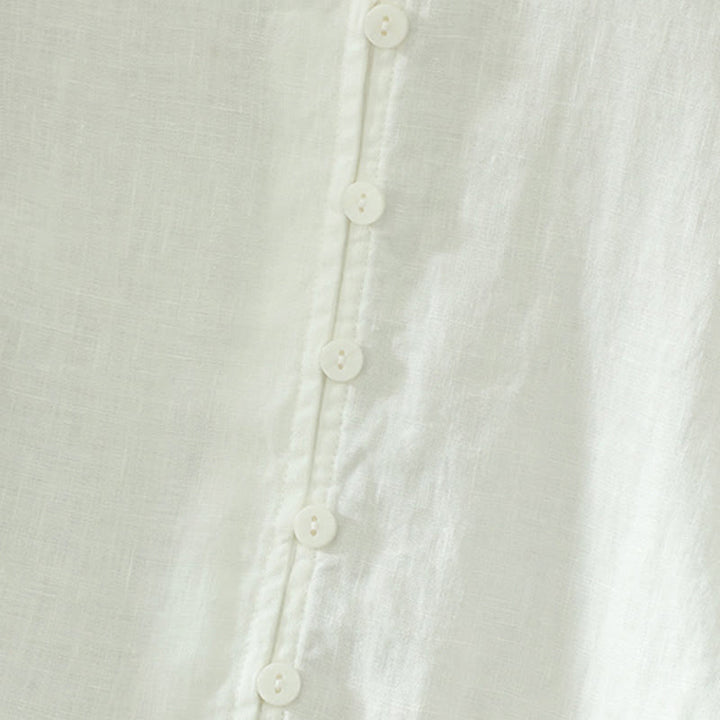 Buddha Stones Solid Buttons V-Neck Half Sleeve Women's Shirt - image 12