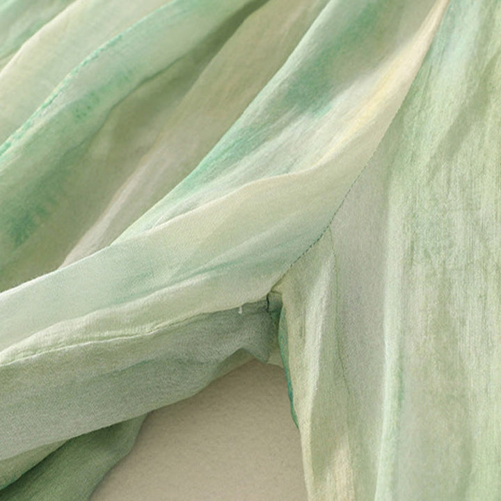 Buddha Stones 7-8 Length Elastic Waist Women's Wide Leg Cotton Linen Pants With Pockets - image 5