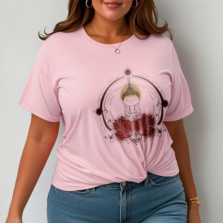 Buddha Stones Joyful Buddha Lotus Mandala Pattern Tee T-shirt - image 14