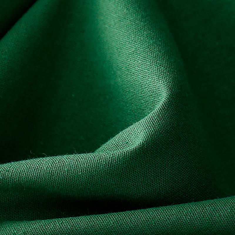 Buddha Stones Spring Flower Printed V-neck Half Sleeve Cotton Linen Midi Dress With Pockets - image 11