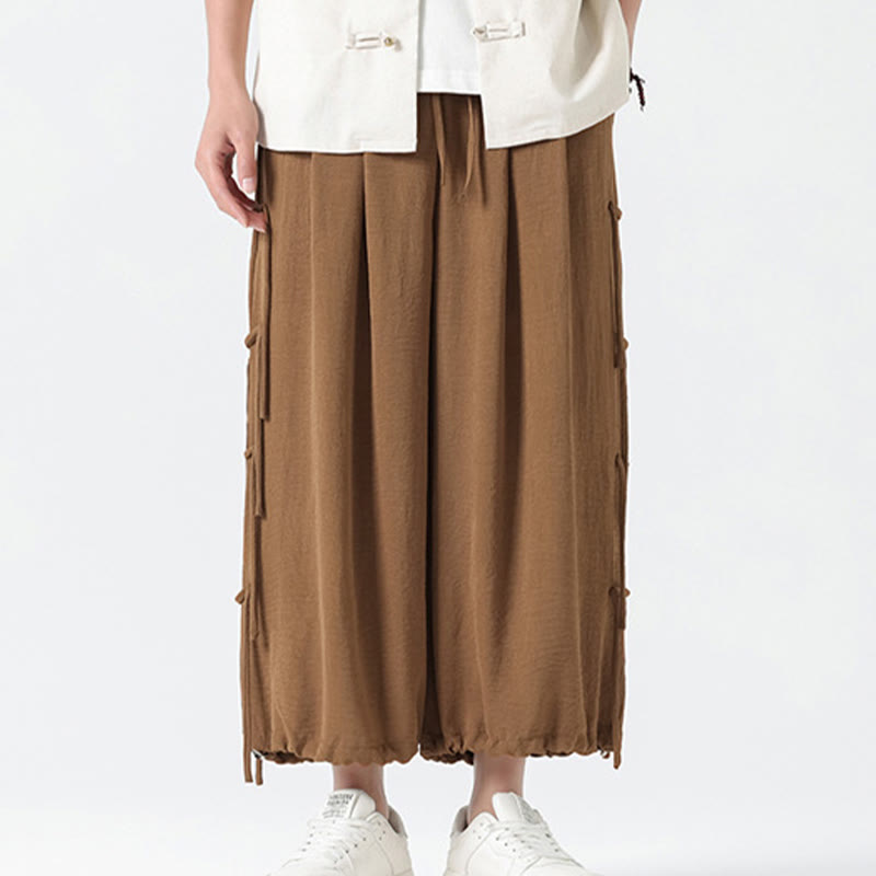Buddha Stones Casual Loose Lanyard Design Waist Rope Men's 7-8 Length Spandex Pants With Pockets - Peru - US/UK/AU46，EU56 (5XL) - image 33