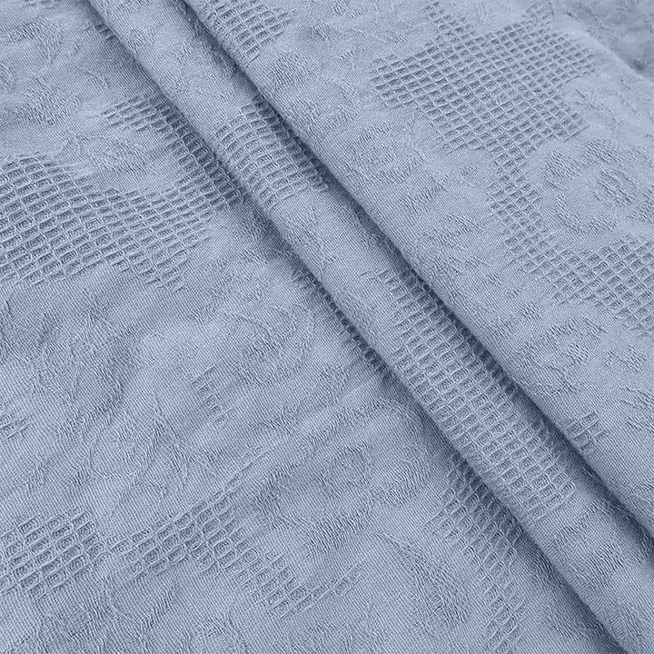 Buddha Stones Summer Jacquard Drawstring Pleated Design Cotton Linen Midi Dress With Pockets - image 21