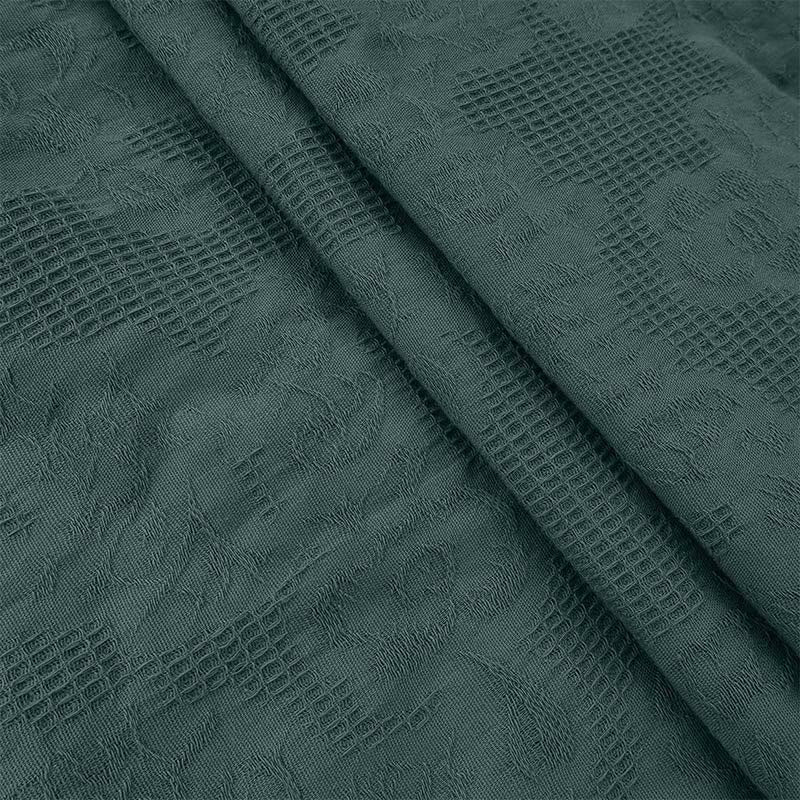 Buddha Stones Summer Jacquard Drawstring Pleated Design Cotton Linen Midi Dress With Pockets - image 6