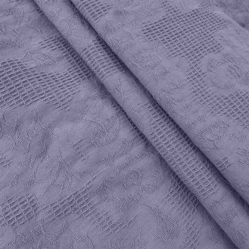 Buddha Stones Summer Jacquard Drawstring Pleated Design Cotton Linen Midi Dress With Pockets - image 12
