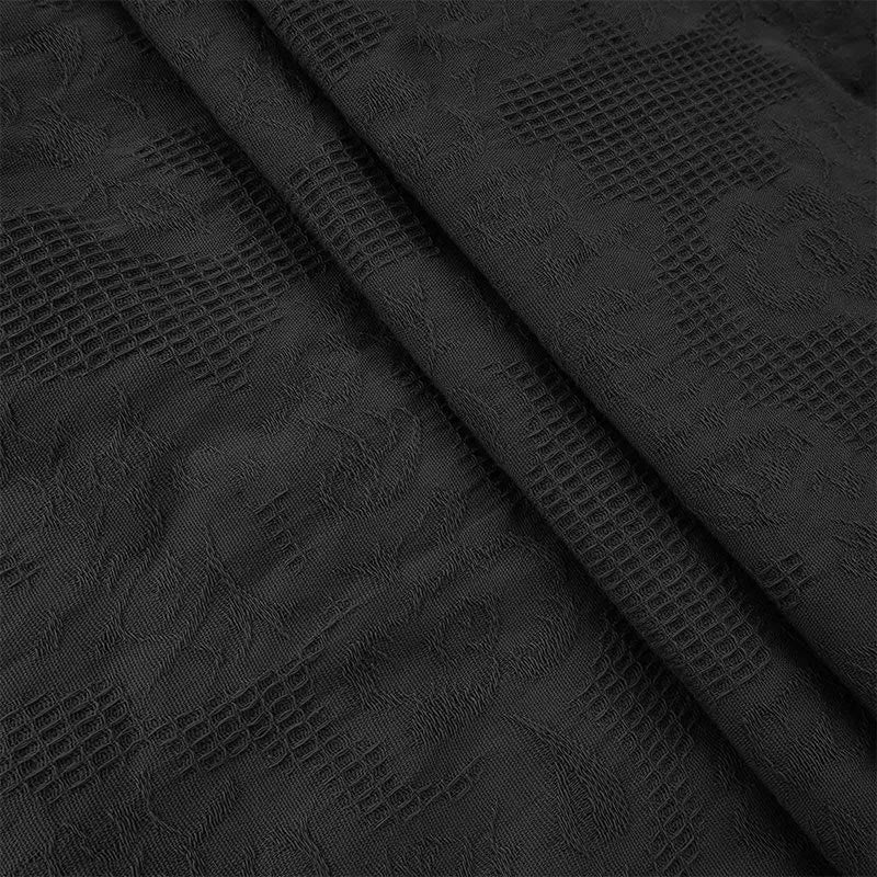 Buddha Stones Summer Jacquard Drawstring Pleated Design Cotton Linen Midi Dress With Pockets - image 18