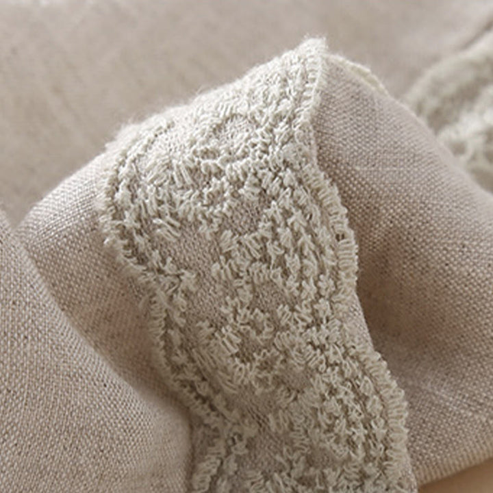 Buddha Stones Plain Lace Women's Harem Cotton Linen Pants With Pockets - image 16