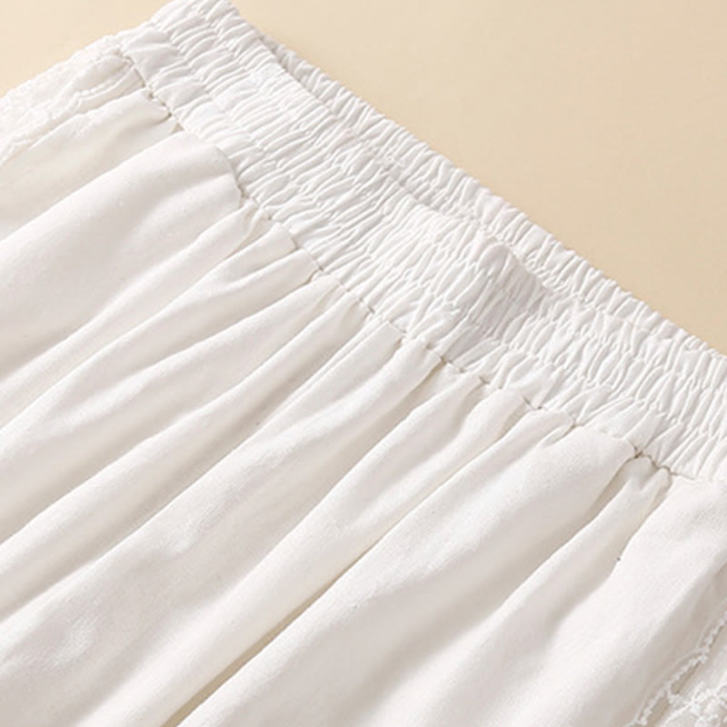 Buddha Stones Plain Lace Women's Harem Cotton Linen Pants With Pockets - image 24