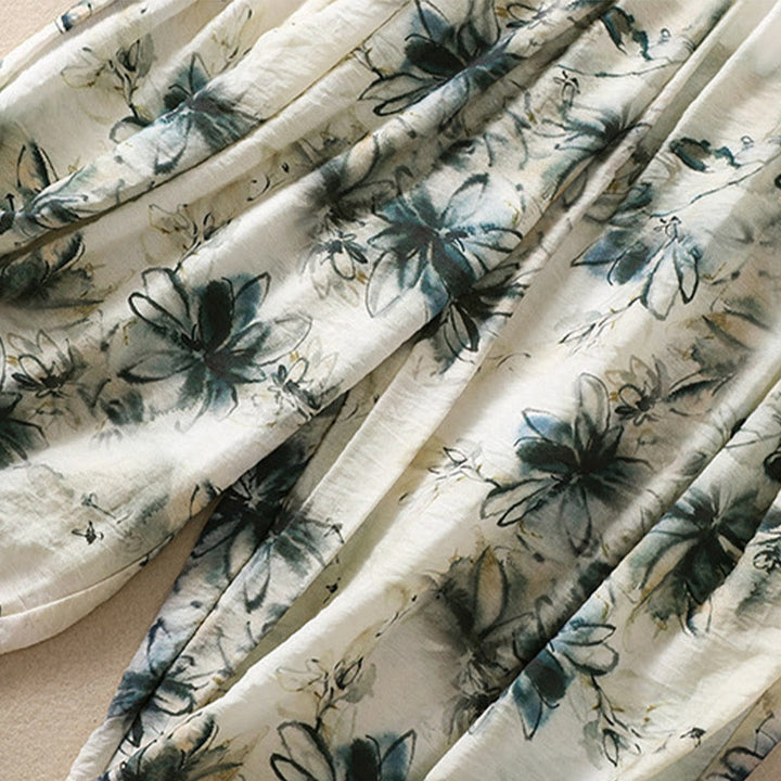 Buddha Stones Casual Flower Prints Design Women's Polyester 7-8 Length Pants With Pockets - image 6