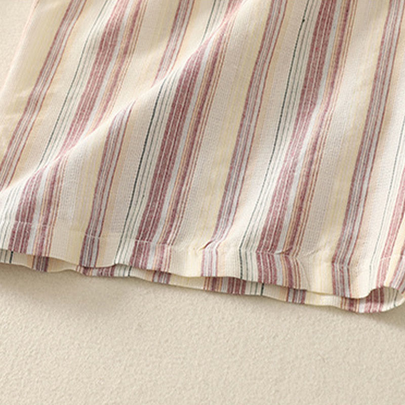 Buddha Stones Color Vertical Stripes Cotton Women's Wide Leg Pants With Pockets - image 5