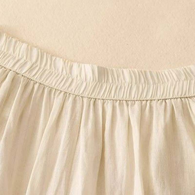 Buddha Stones Side Embroidery Design Cotton Women's 7-8 Length Wide Leg Pants With Pockets - image 9