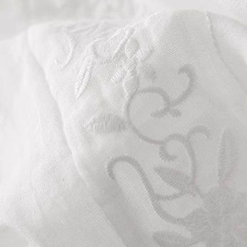 Buddha Stones Side Embroidery Design Cotton Women's 7-8 Length Wide Leg Pants With Pockets - image 13