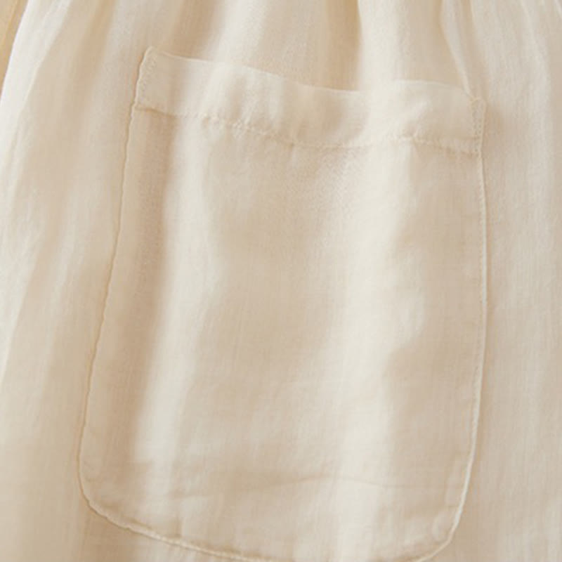 Buddha Stones Casual Lining Design Cotton Women's 7-8 Length Wide Leg Pants With Pockets - image 9