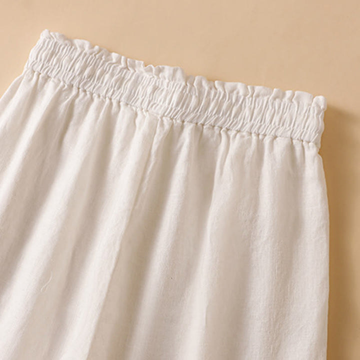 Buddha Stones Casual Straight Leg Design Cotton Women's 7-8 Length Wide Leg Pants With Pockets - image 31