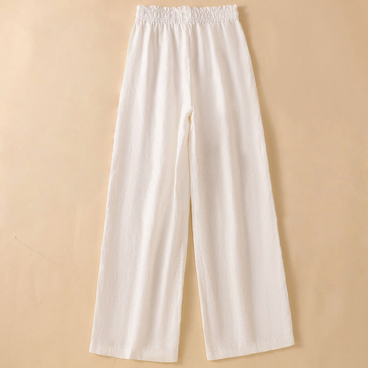 Buddha Stones Casual Straight Leg Design Cotton Women's 7-8 Length Wide Leg Pants With Pockets - image 29