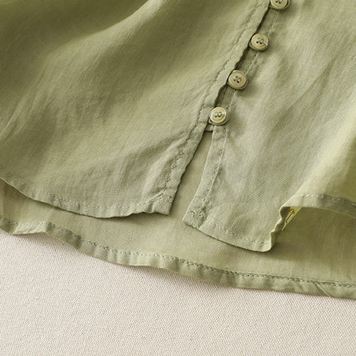 Buddha Stones Embroidery Button-down Women's Shirt - image 5