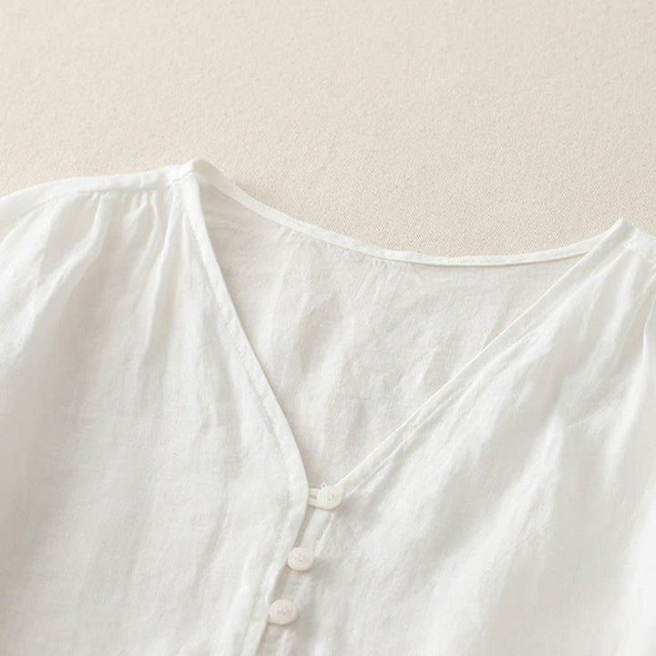 Buddha Stones Embroidery Button-down Women's Shirt - image 8