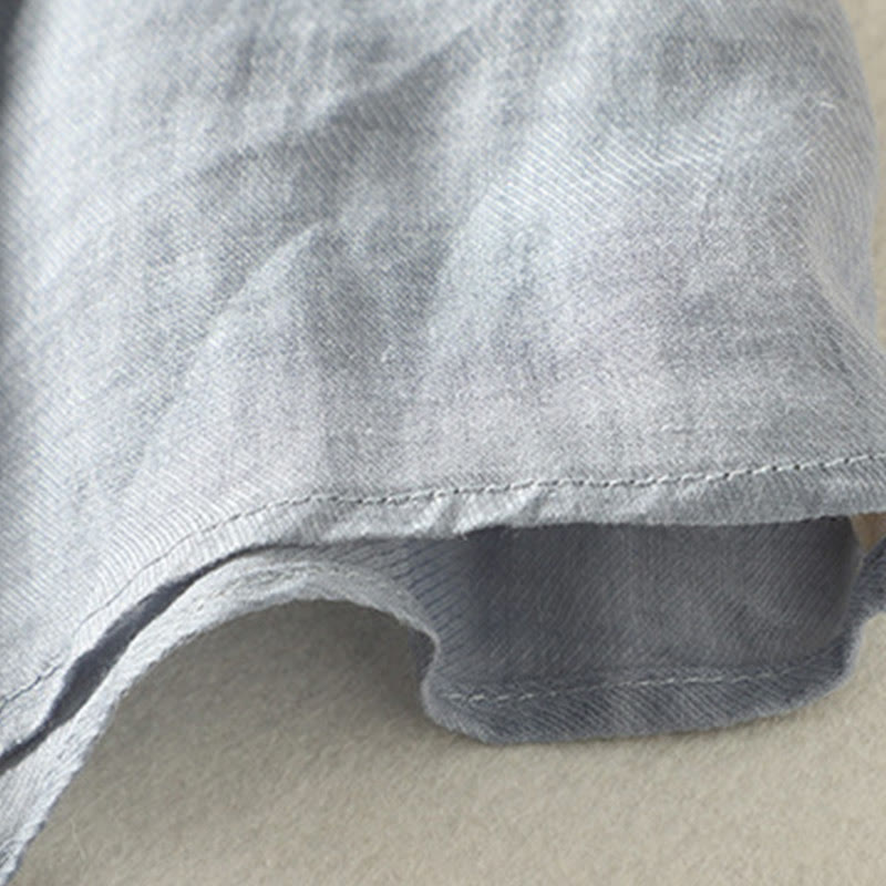 Buddha Stones Plain Single Breasted Women's Cotton Linen Shirt - image 20