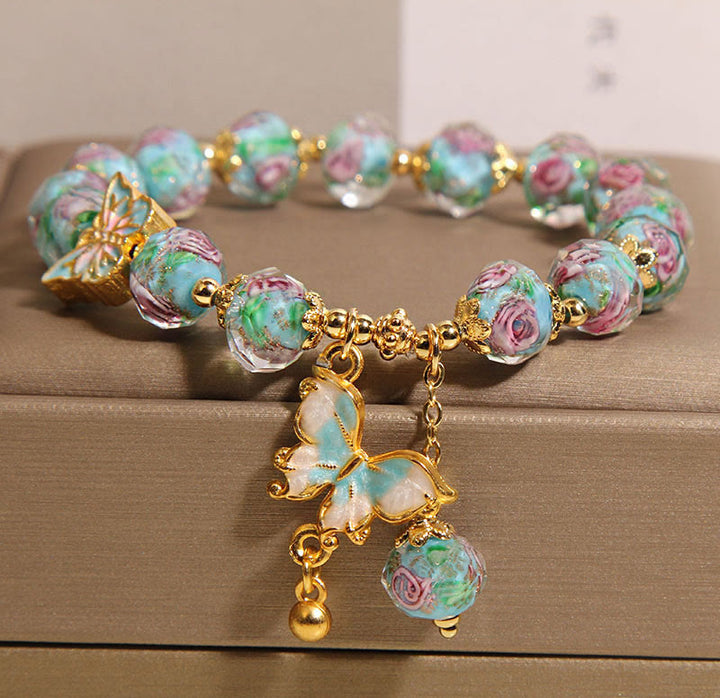 FREE Today: Love Freedom Butterfly Charm Rose Flower Liuli Bracelet