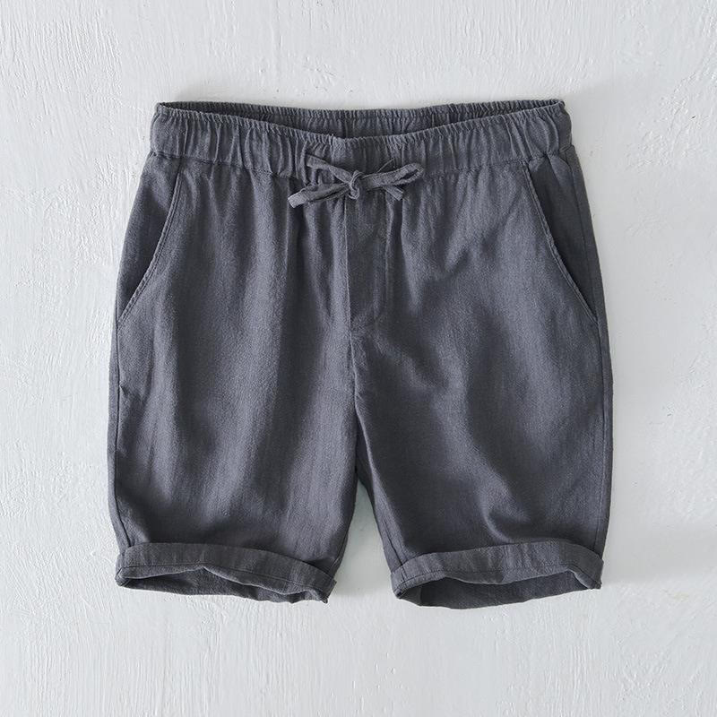 Buddha Stones Summer Solid Color Drawstring Elastic Waist Men's Cotton Linen Shorts With Pockets - LightSlateGray - US/UK/AU44，EU54 (4XL) - image 16