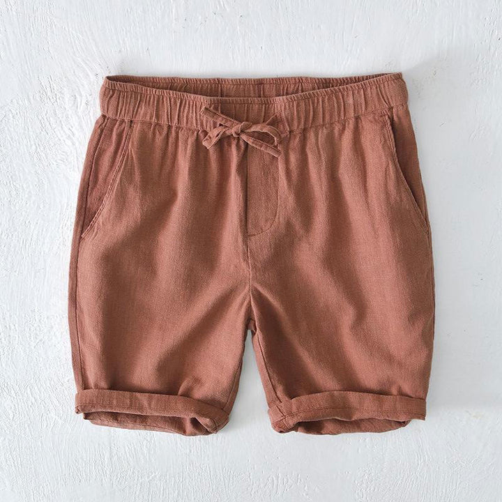 Buddha Stones Summer Solid Color Drawstring Elastic Waist Men's Cotton Linen Shorts With Pockets - SandyBrown - US/UK/AU44，EU54 (4XL) - image 34