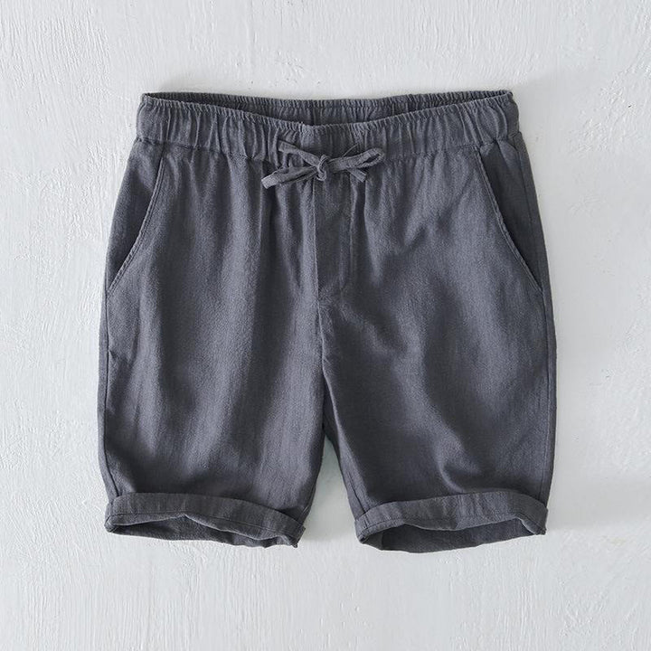 Buddha Stones Summer Solid Color Drawstring Elastic Waist Men's Cotton Linen Shorts With Pockets - LightSlateGray - US/UK/AU44，EU54 (4XL) - image 17