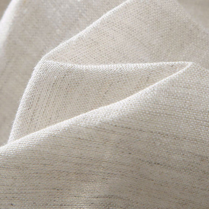 Buddha Stones Summer Solid Color Drawstring Button Design Men's Linen Shorts With Pockets - image 5