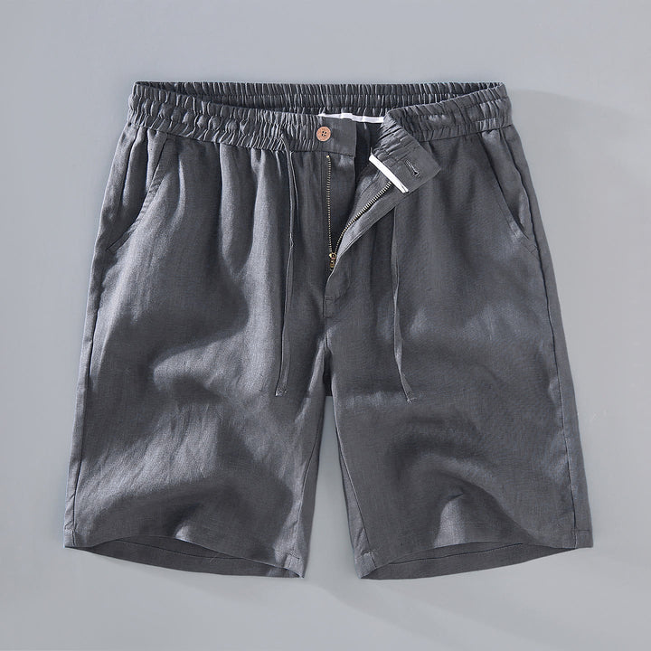 Buddha Stones Summer Solid Color Drawstring Button Design Men's Linen Shorts With Pockets - DimGray - US/UK/AU42，EU52 (3XL) - image 13