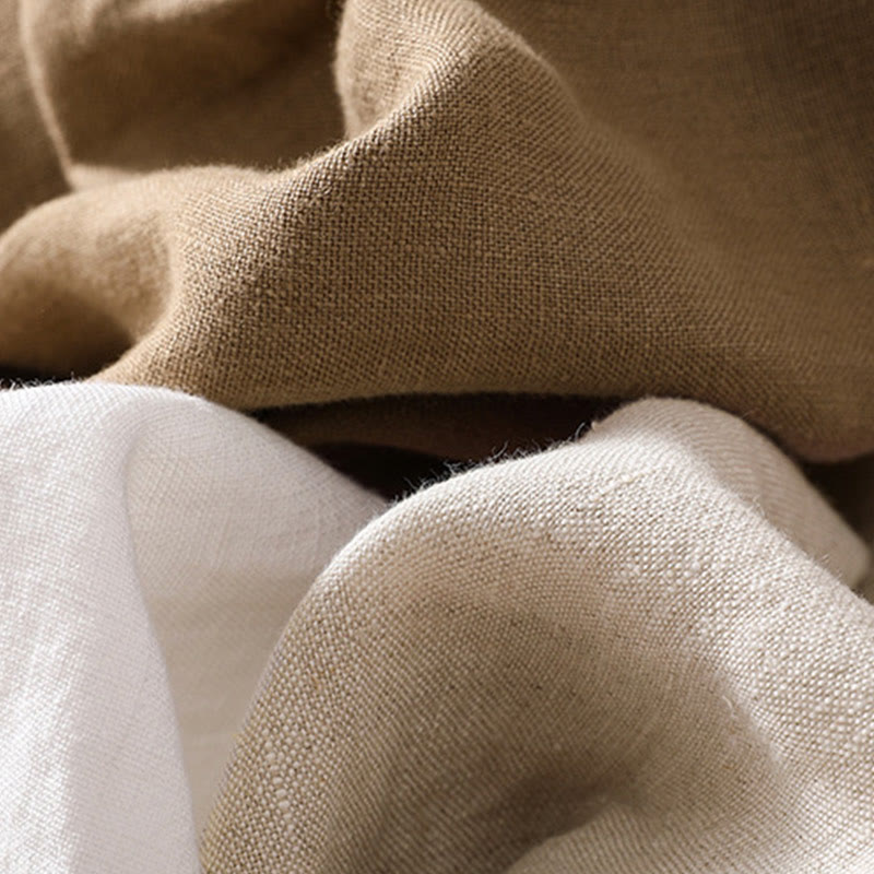 Buddha Stones Women's Cotton Linen Stand Collar Long Sleeve Shirt With Pockets - image 30