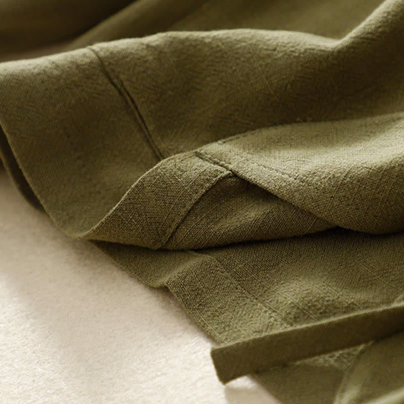 Buddha Stones Women's Cotton Linen Frog-Button Long Sleeve Jacket With Pockets - image 9
