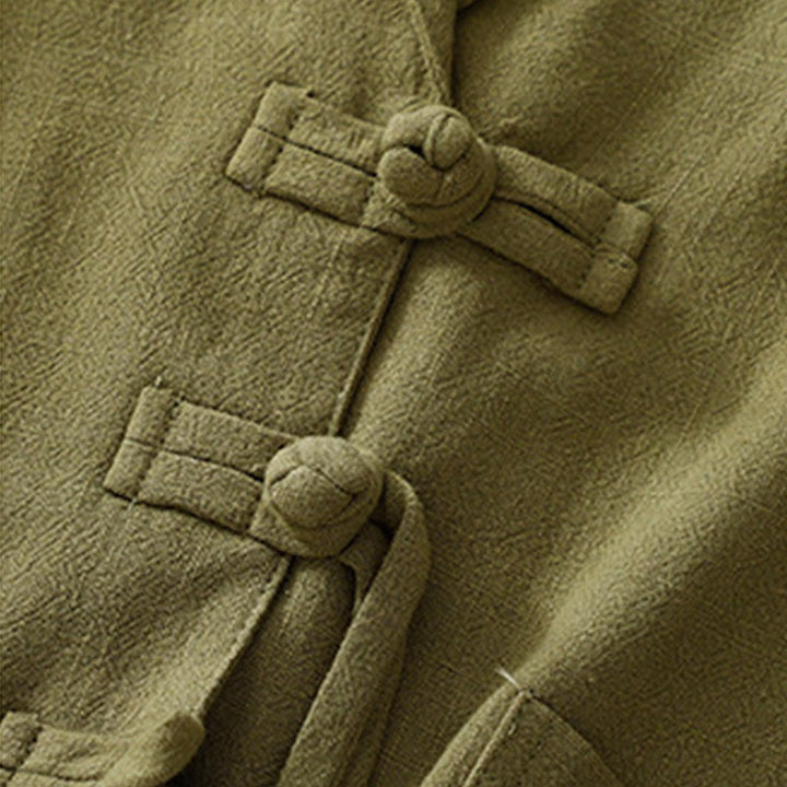 Buddha Stones Women's Cotton Linen Frog-Button Long Sleeve Jacket With Pockets - image 10