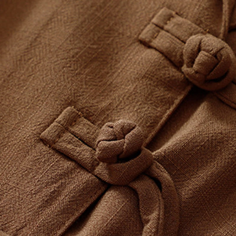 Buddha Stones Women's Cotton Linen Frog-Button Long Sleeve Jacket With Pockets - image 32