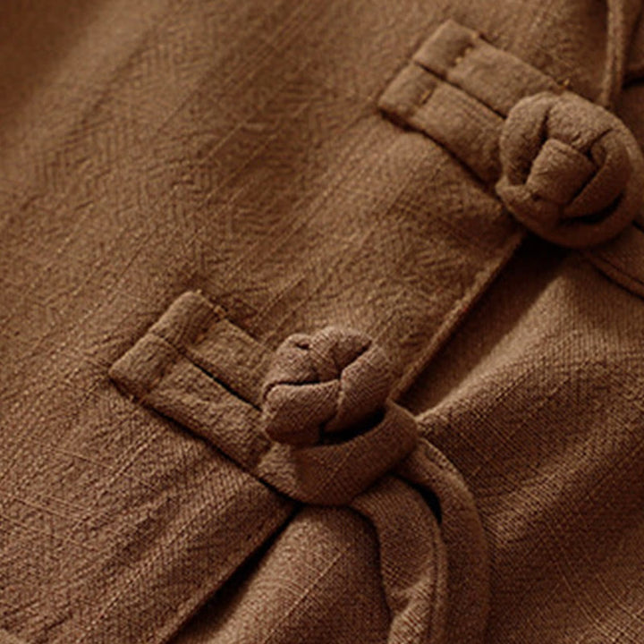 Buddha Stones Women's Cotton Linen Frog-Button Long Sleeve Jacket With Pockets - image 32