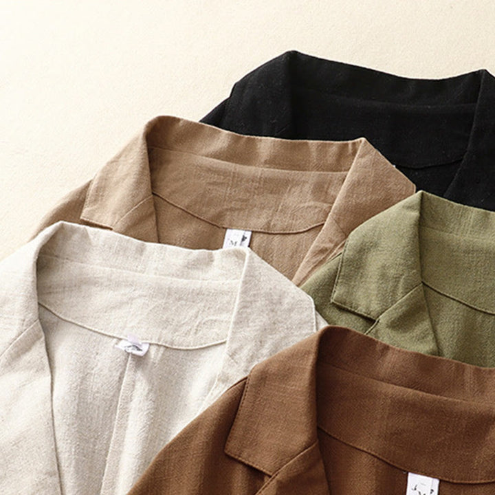 Buddha Stones Women's Cotton Linen Frog-Button Long Sleeve Jacket With Pockets - image 33