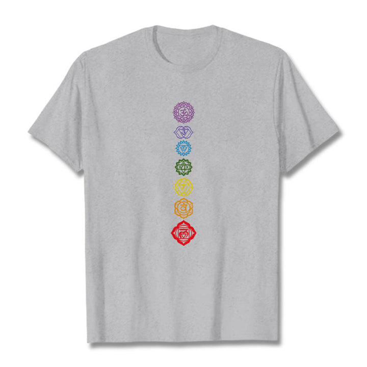 Buddha Stones Casual Colorful Circles Om Mani Padme Hum Pattern Tee T-Shirt - LightGrey - 2XL - image 20