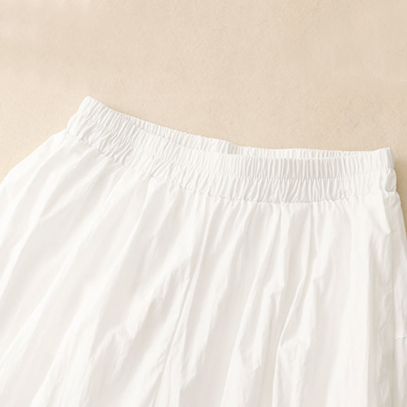 Buddha Stones Casual Hem Hollow Design Women's Cotton 7-8 Length Wide Leg Pants With Pockets - image 10