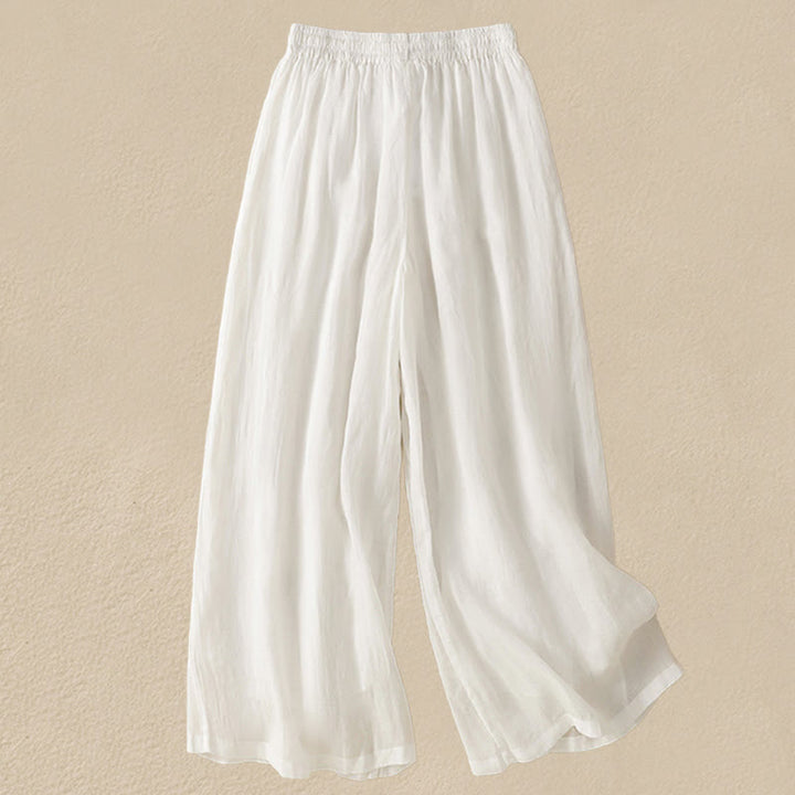 Buddha Stones Commute Embroidery Drawstring Women's Cotton Wide Leg Pants With Pockets - image 26