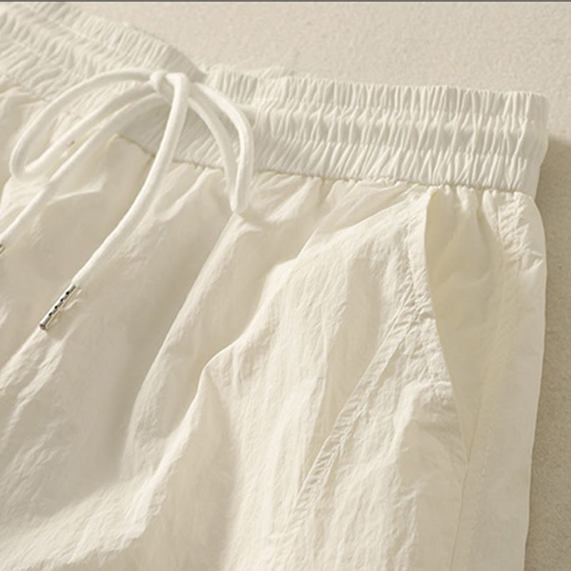 Buddha Stones Summer Vintage Plain Drawstring Cuffed Women's Pants With Pockets - image 10