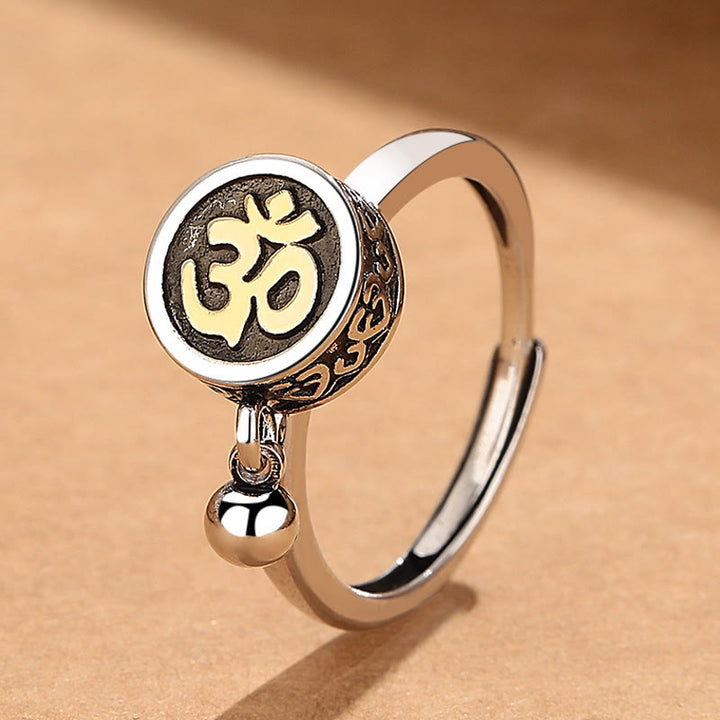 Buddha Stones Natural Om Symbol Adjustable Wealth Men's Ring - Copper(Wealth ♥ Luck) - image 1