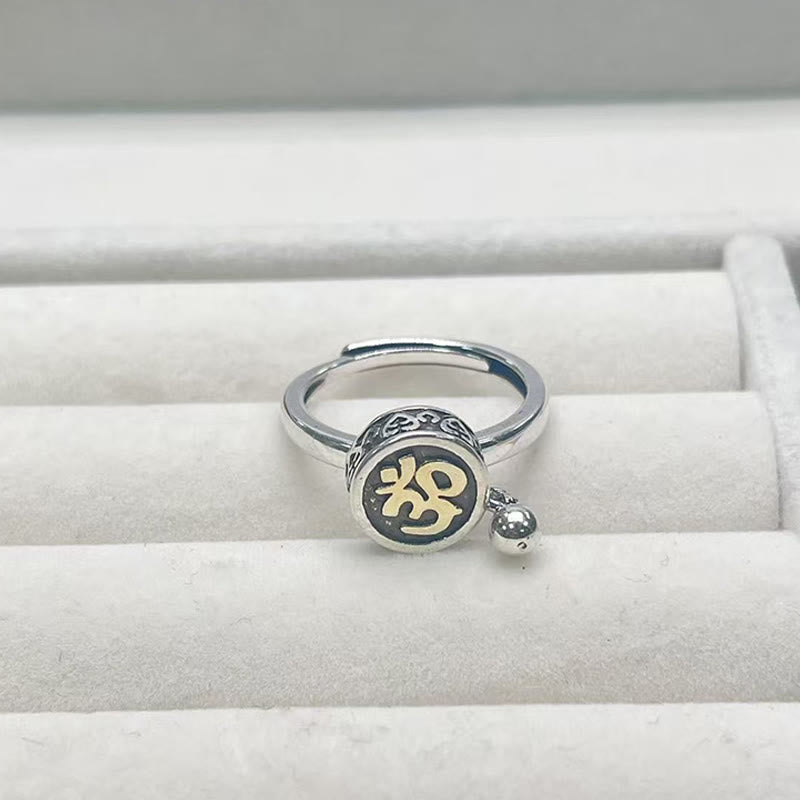 Buddha Stones Natural Om Symbol Adjustable Wealth Men's Ring - image 4