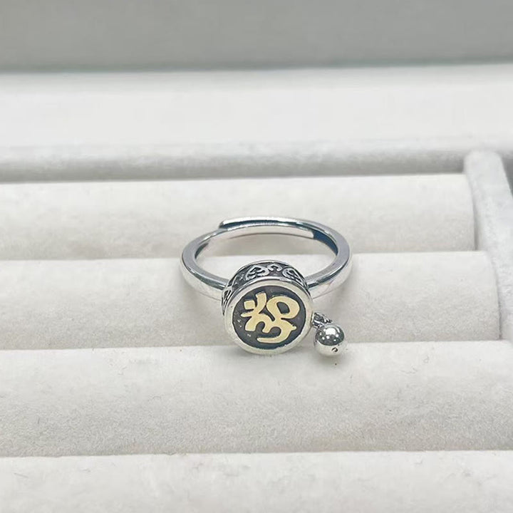 Buddha Stones Natural Om Symbol Adjustable Wealth Men's Ring - image 4
