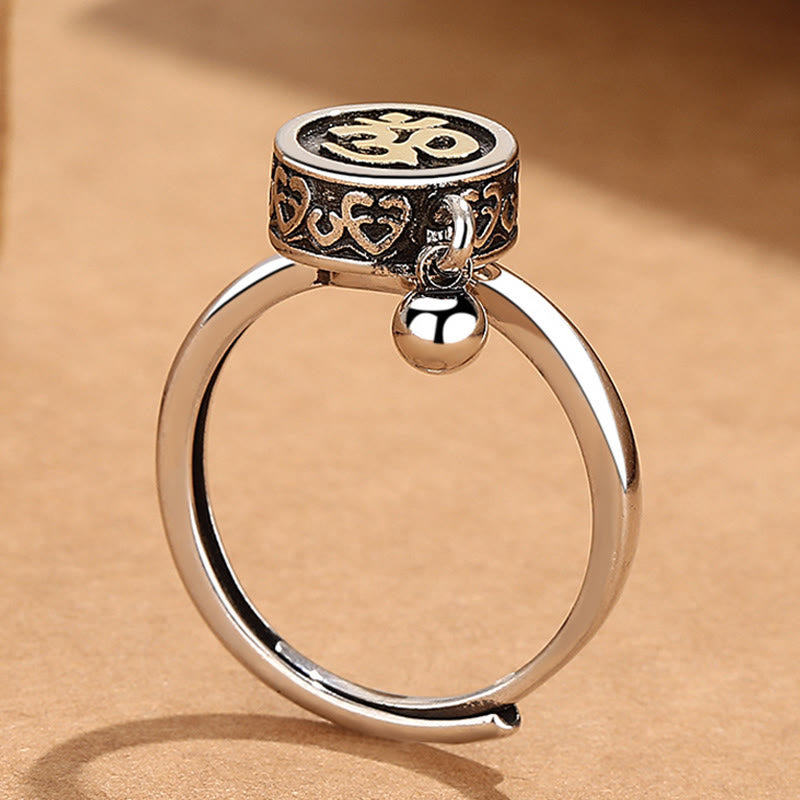 Buddha Stones Natural Om Symbol Adjustable Wealth Men's Ring - image 2
