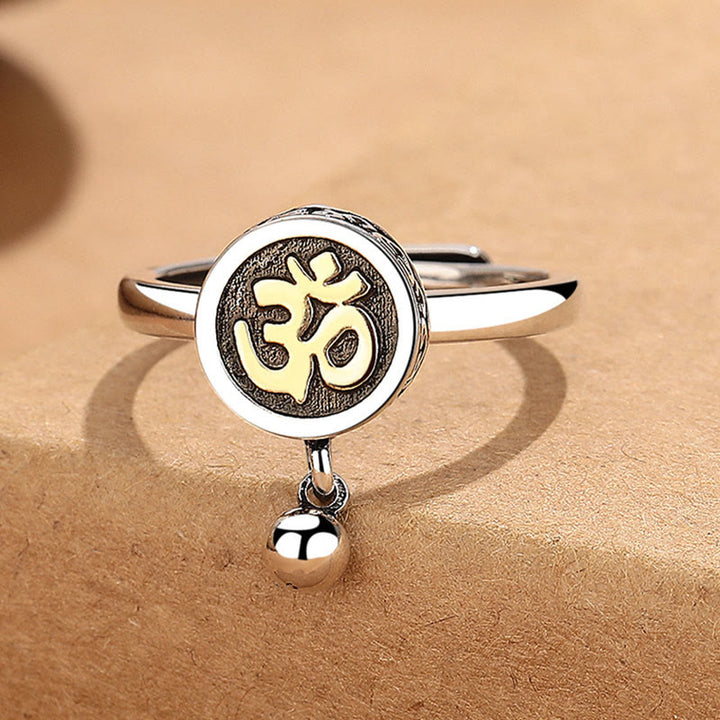 Buddha Stones Natural Om Symbol Adjustable Wealth Men's Ring - image 3