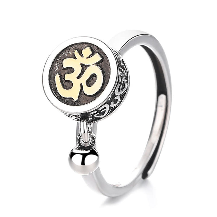 Buddha Stones Natural Om Symbol Adjustable Wealth Men's Ring - image 5