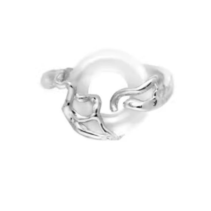 Buddha Stones 925 Sterling Silver Peace Buckle Chalcedony Harmony Ring - image 4