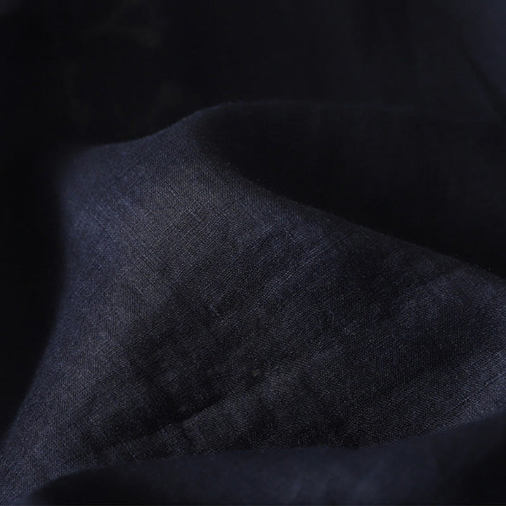 Buddha Stones Symmetrical Embroidery Cotton Linen Women's Half Sleeves Shirt - image 4