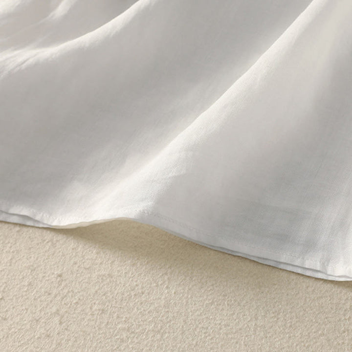 Buddha Stones Embroidered V-neck Casual Women's Cotton Linen Half Sleeve T-shirt - image 25