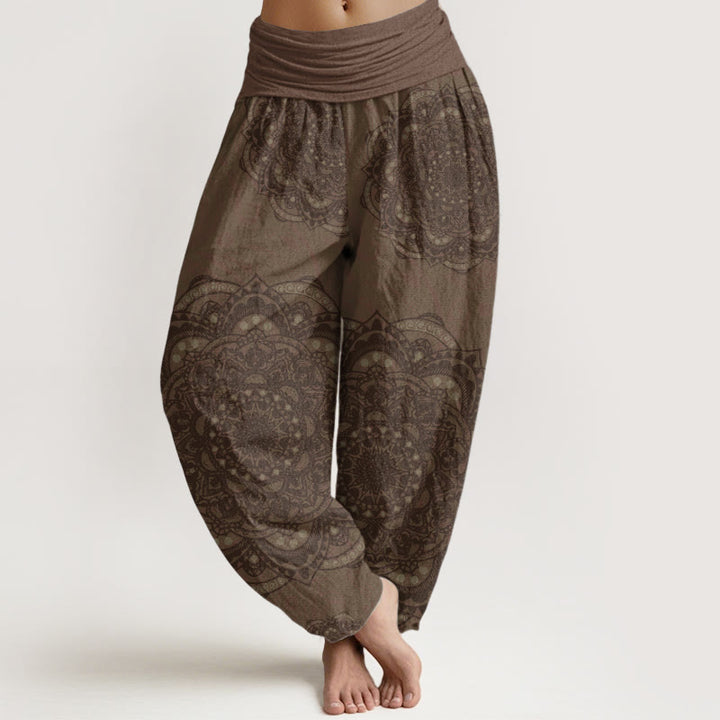 Buddha Stones Pure Cotton Mandalas Paisley Pattern Women's Elastic Waist Harem Pants - DarkGoldenrod - US22，UK/AU26，EU54 (6XL) - image 9