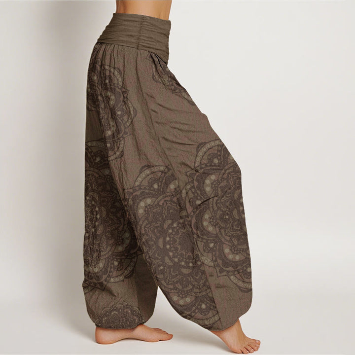 Buddha Stones Pure Cotton Mandalas Paisley Pattern Women's Elastic Waist Harem Pants - image 11