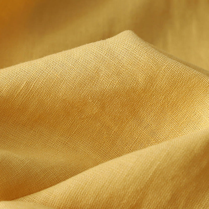 Buddha Stones Casual Plain Ruffled Hem Crew Neck Tie Women's Polyester T-shirt - image 3