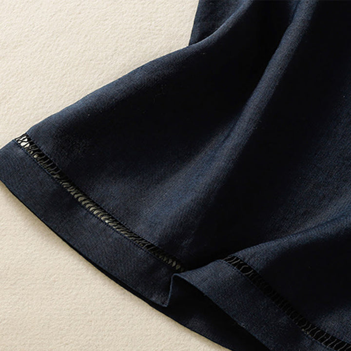 Buddha Stones Simple Crew Neck Button Design Women's Cotton Sleeveless Vest - image 5